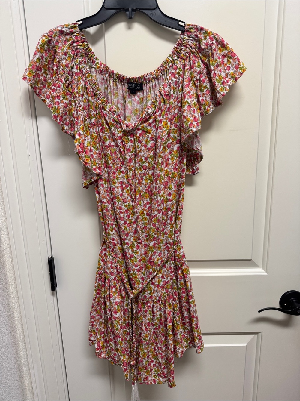 Rachel Zoe Pink and Green Floral Mini Dress